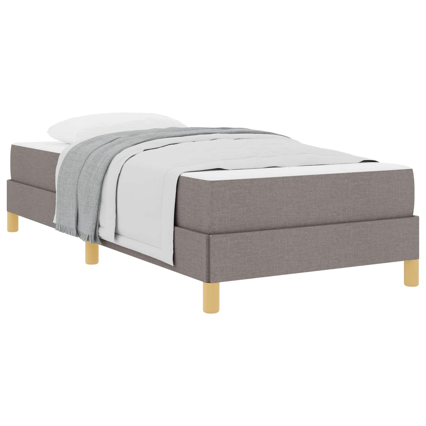 vidaXL Κρεβάτι με ελατήρια με στρώμα Taupe 100 x 200 cm ύφασμα