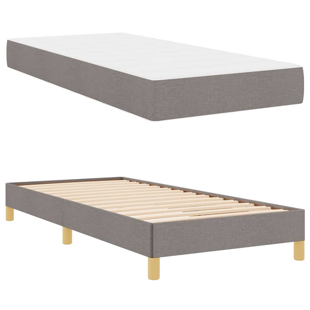 vidaXL Κρεβάτι με ελατήρια με στρώμα Taupe 100 x 200 cm ύφασμα