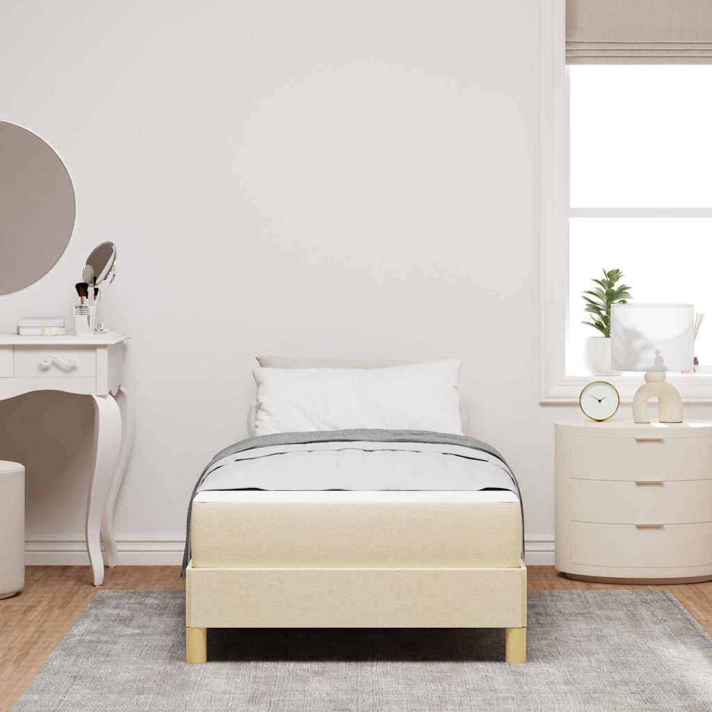 vidaXL Κρεβάτι με ελατήρια με στρώμα Κρεμ 100 x 200 cm ύφασμα