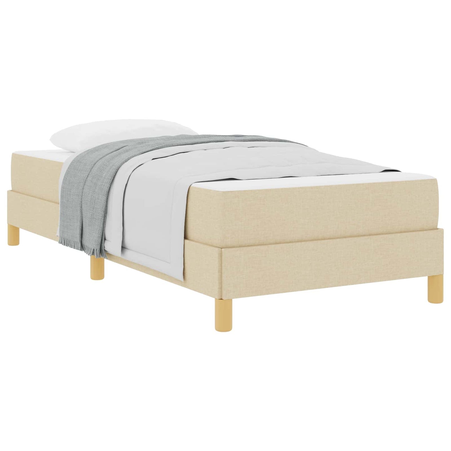vidaXL Κρεβάτι με ελατήρια με στρώμα Κρεμ 100 x 200 cm ύφασμα