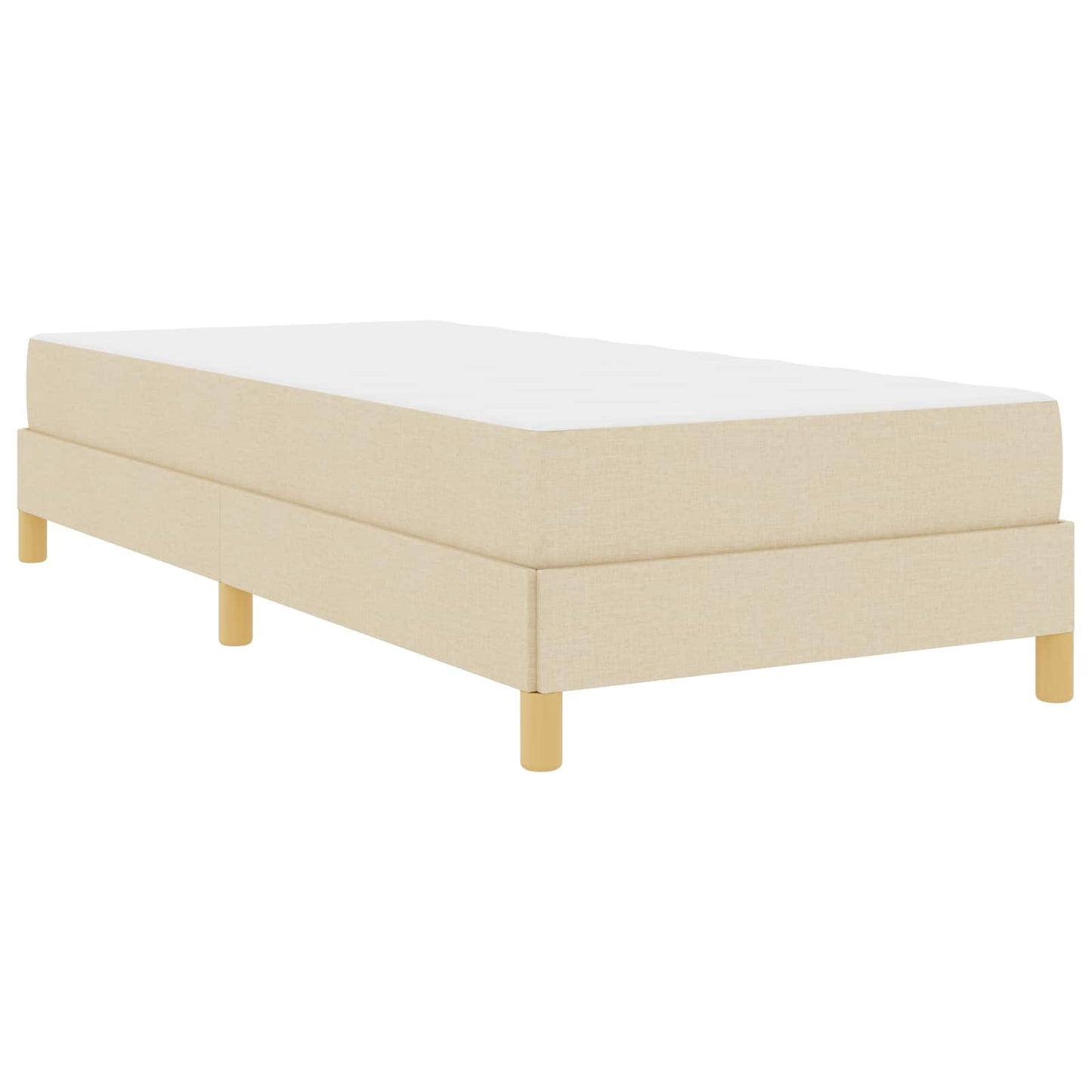 vidaXL Κρεβάτι με ελατήρια με στρώμα Κρεμ 100 x 200 cm ύφασμα