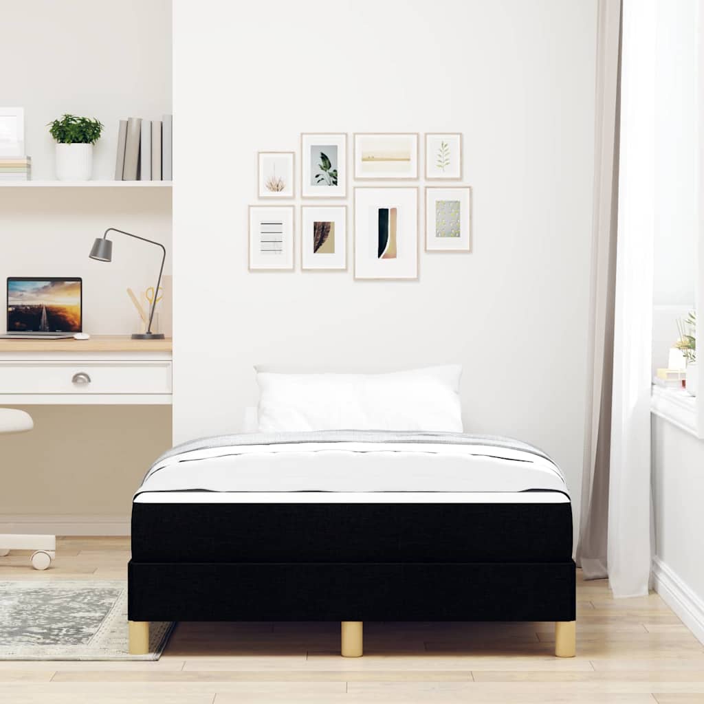 vidaXL Κρεβάτι με ελατήρια με στρώμα Μαύρο 120 x 190 cm ύφασμα