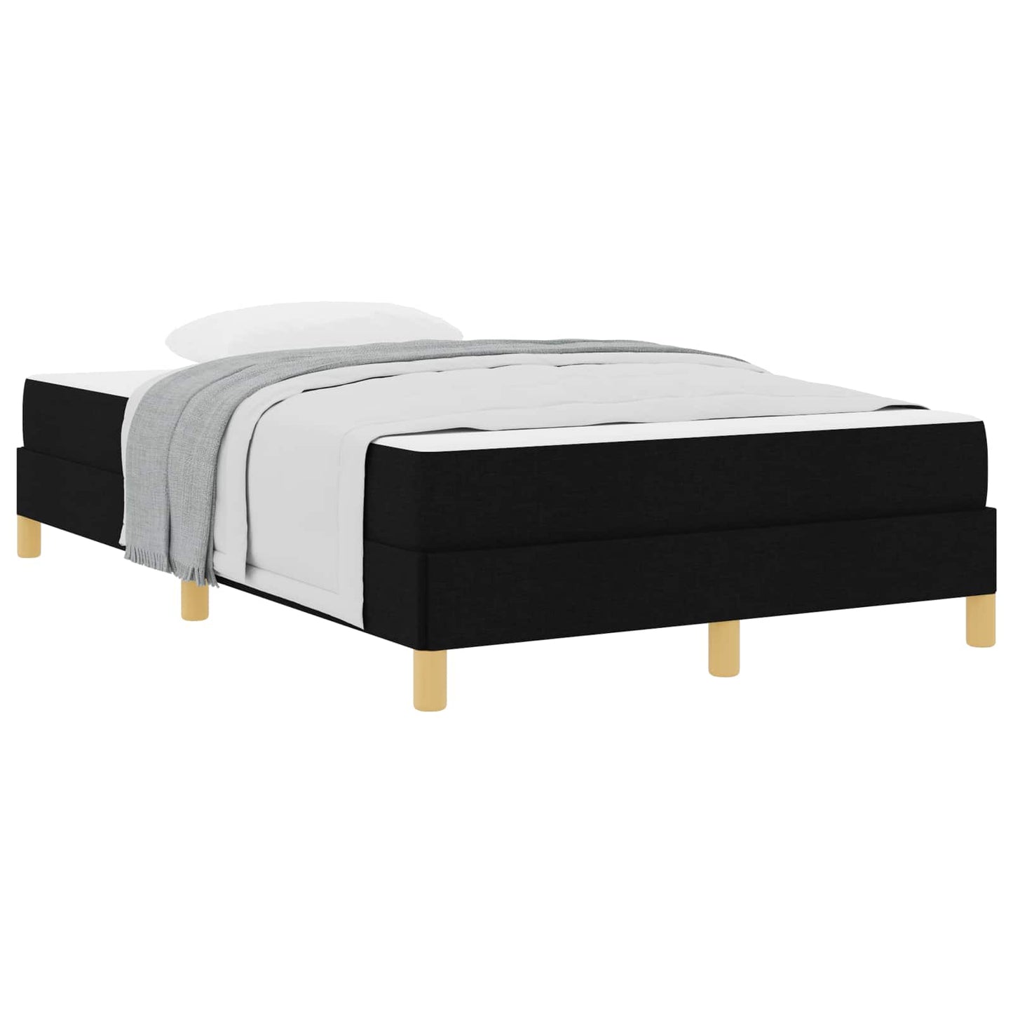 vidaXL Κρεβάτι με ελατήρια με στρώμα Μαύρο 120 x 190 cm ύφασμα