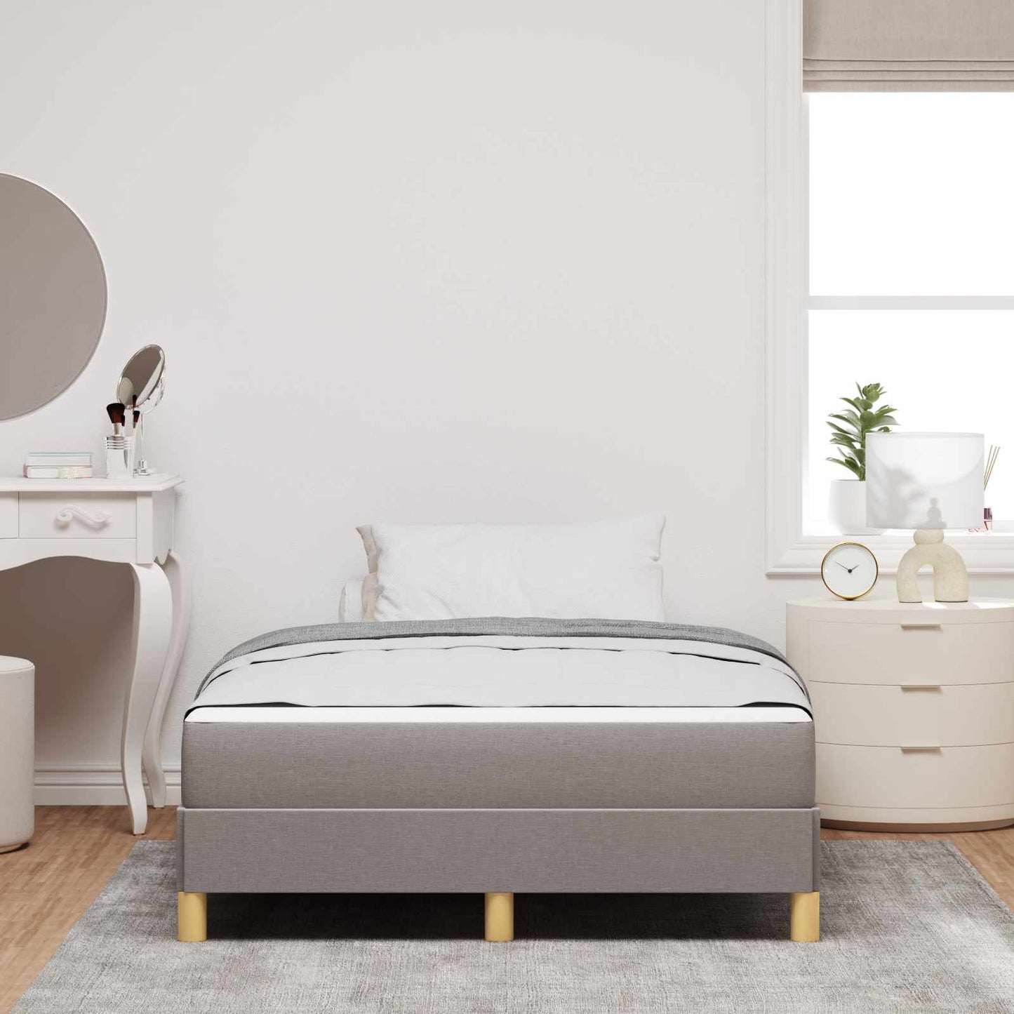 vidaXL Κρεβάτι με ελατήρια με στρώμα Taupe 120 x 190 cm ύφασμα
