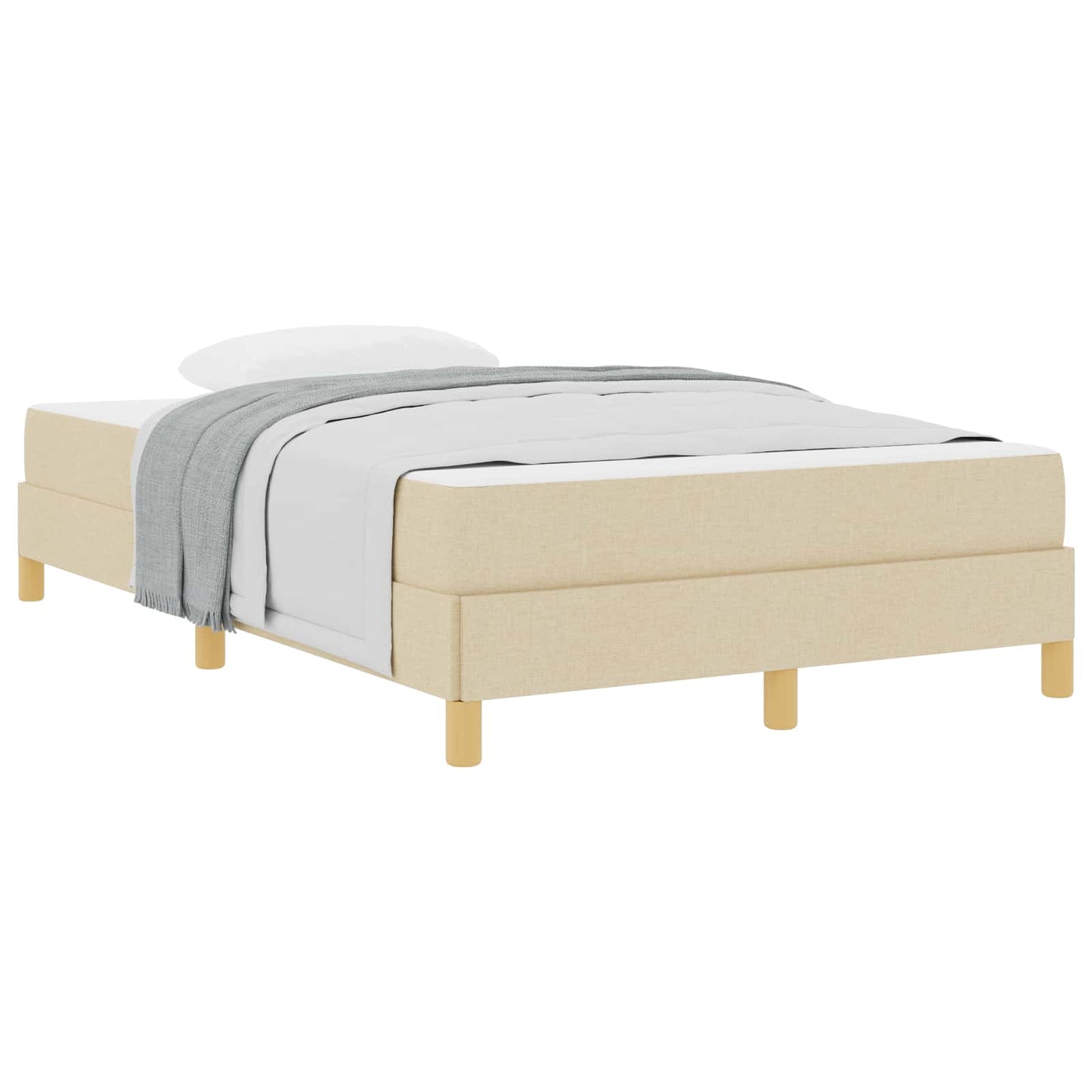 vidaXL Κρεβάτι με ελατήρια με στρώμα Κρεμ 120 x 190 cm ύφασμα