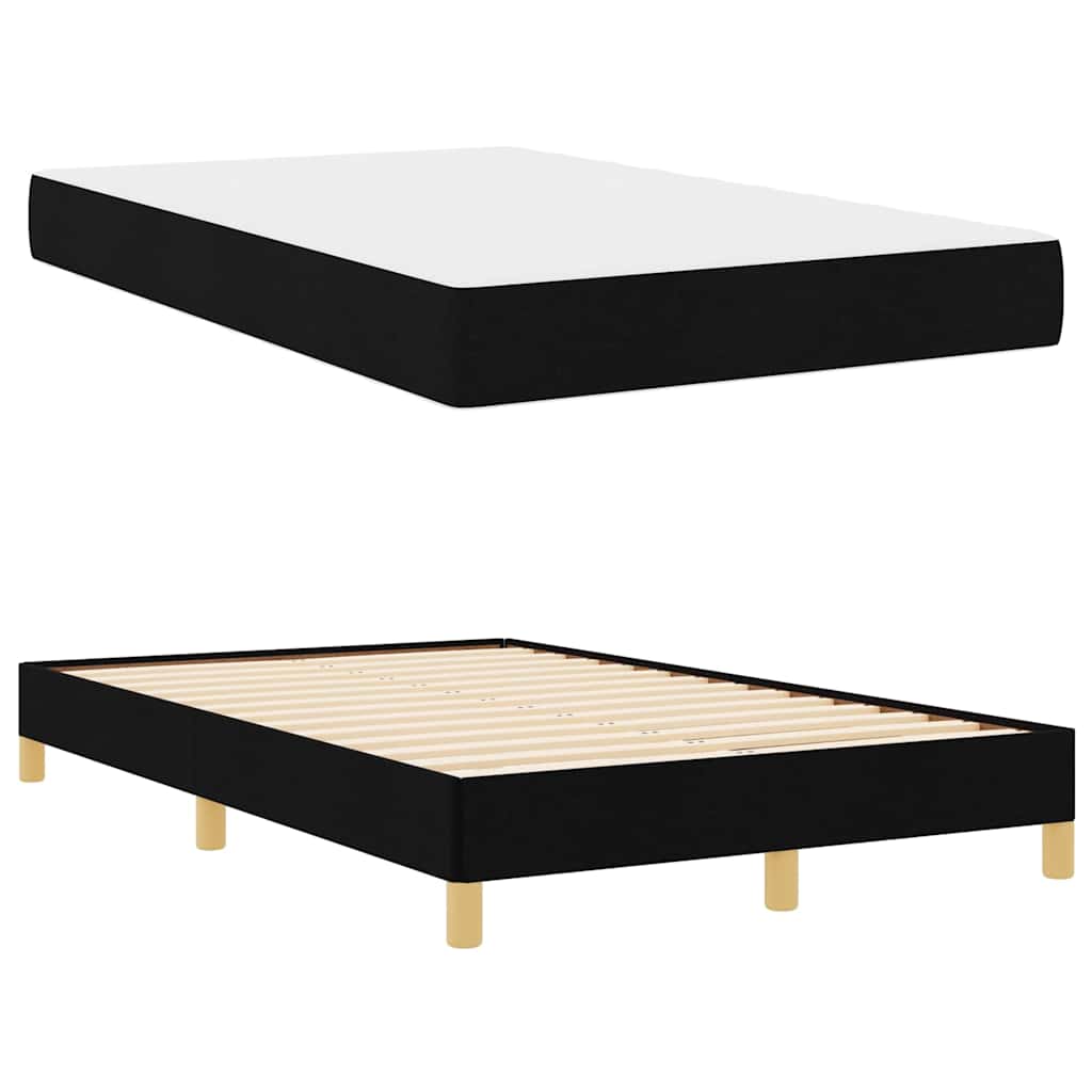 vidaXL Κρεβάτι με ελατήρια με στρώμα Μαύρο 120 x 200 cm ύφασμα