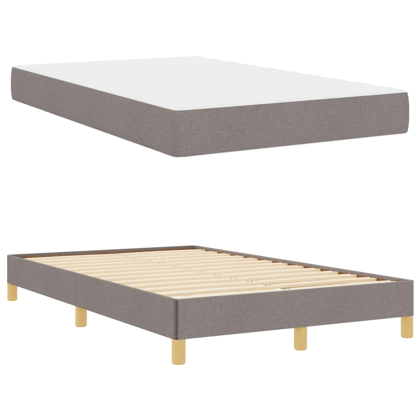 vidaXL Κρεβάτι με ελατήρια με στρώμα Taupe 120 x 200 cm ύφασμα