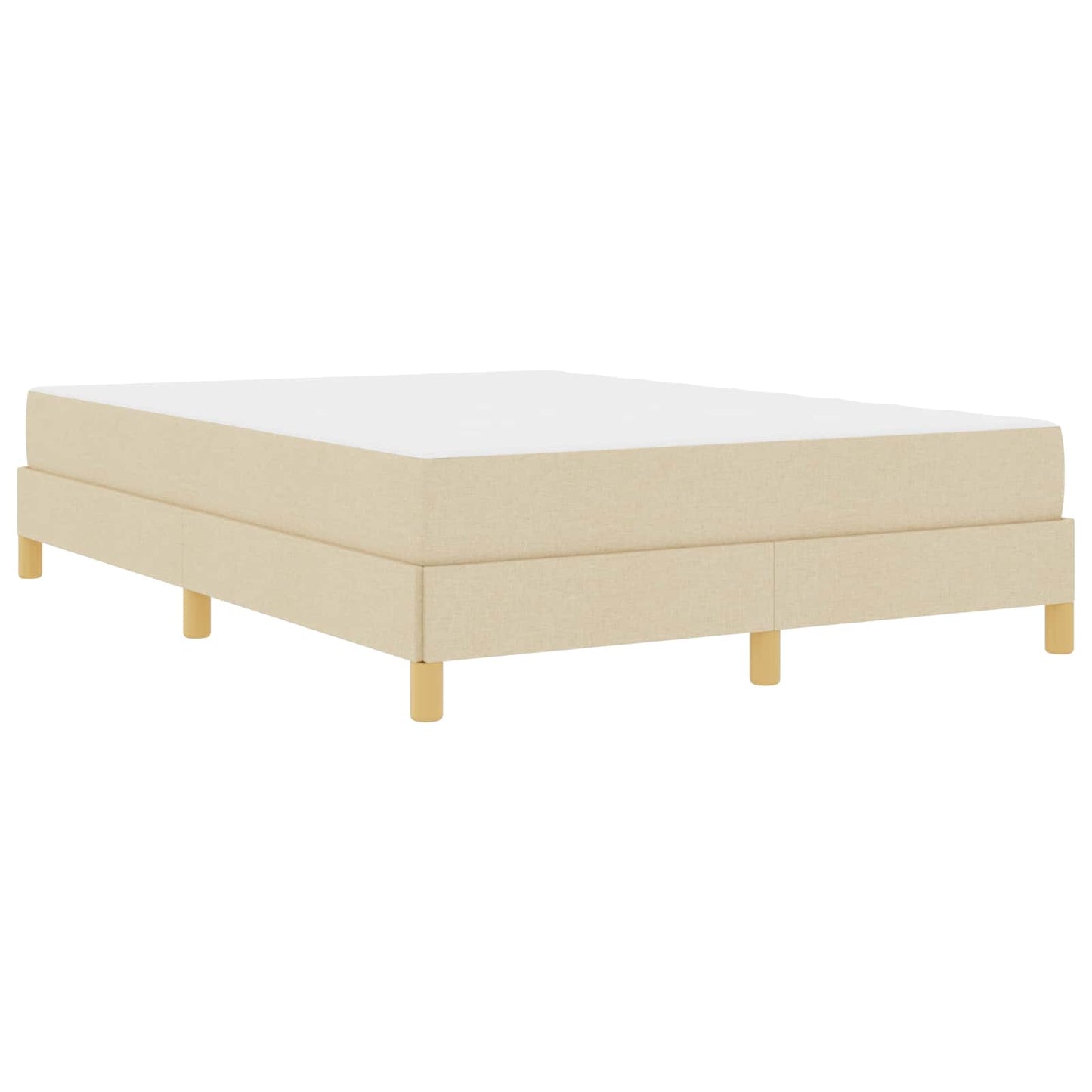 vidaXL Κρεβάτι με ελατήρια με στρώμα Κρεμ 140 x 190 cm ύφασμα
