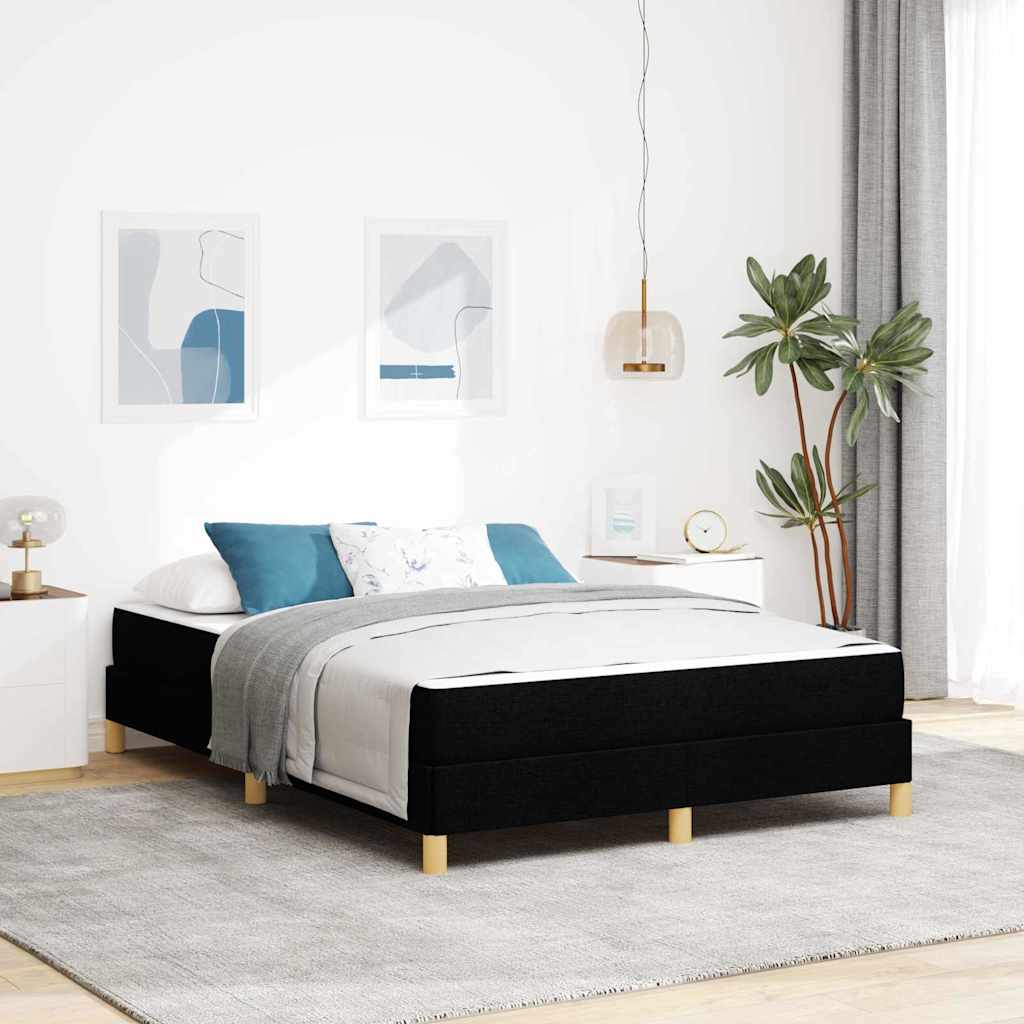 vidaXL Κρεβάτι με ελατήρια με στρώμα Μαύρο 140 x 200 cm ύφασμα