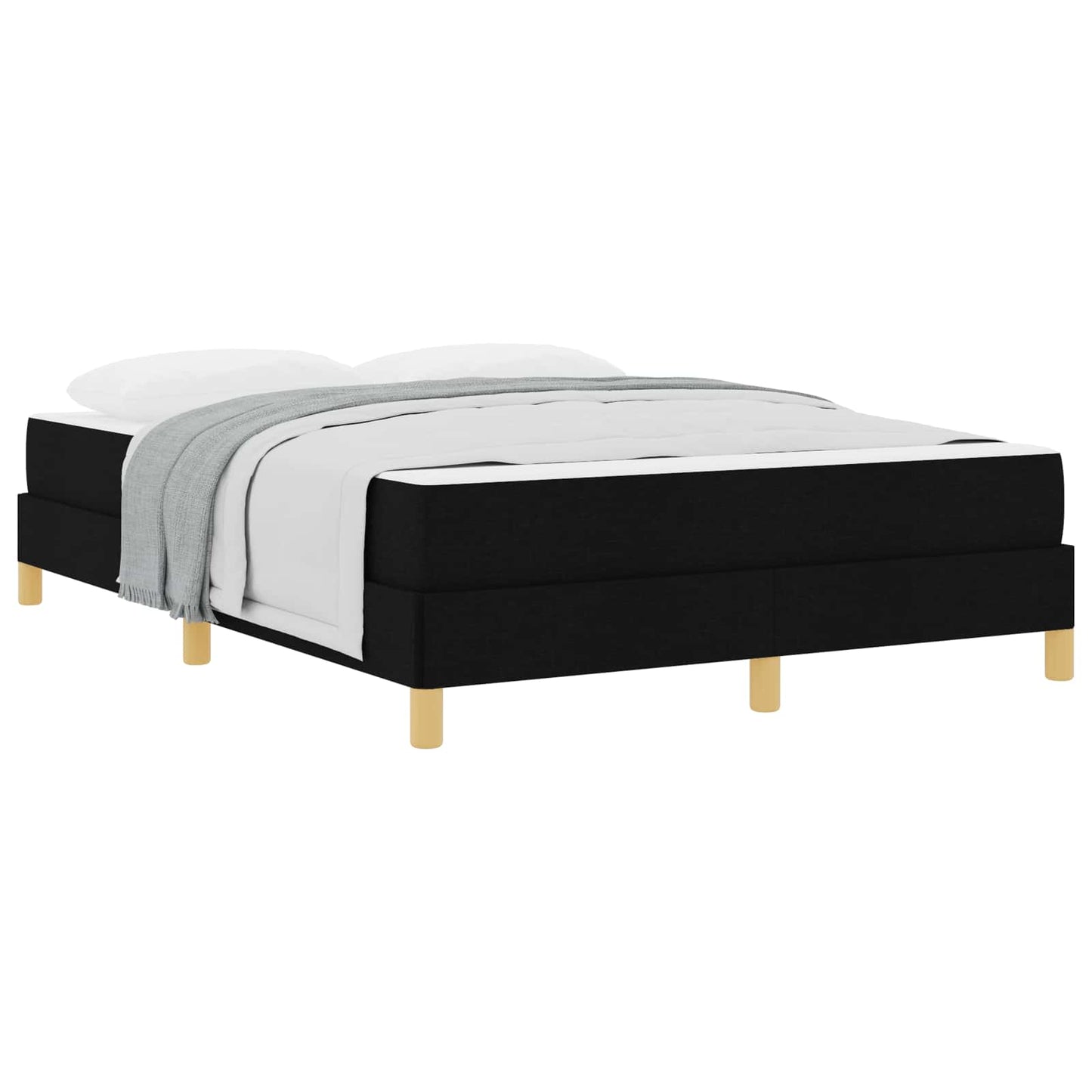 vidaXL Κρεβάτι με ελατήρια με στρώμα Μαύρο 140 x 200 cm ύφασμα