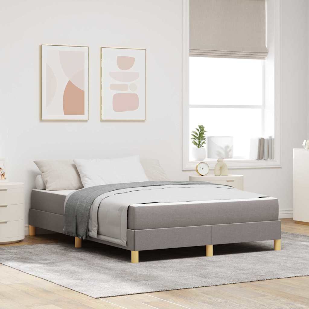 vidaXL Κρεβάτι με ελατήρια με στρώμα Taupe 140 x 200 cm ύφασμα