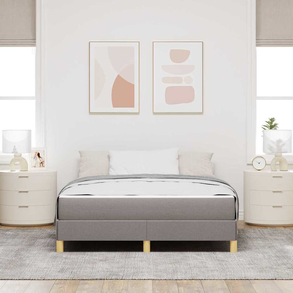 vidaXL Κρεβάτι με ελατήρια με στρώμα Taupe 140 x 200 cm ύφασμα