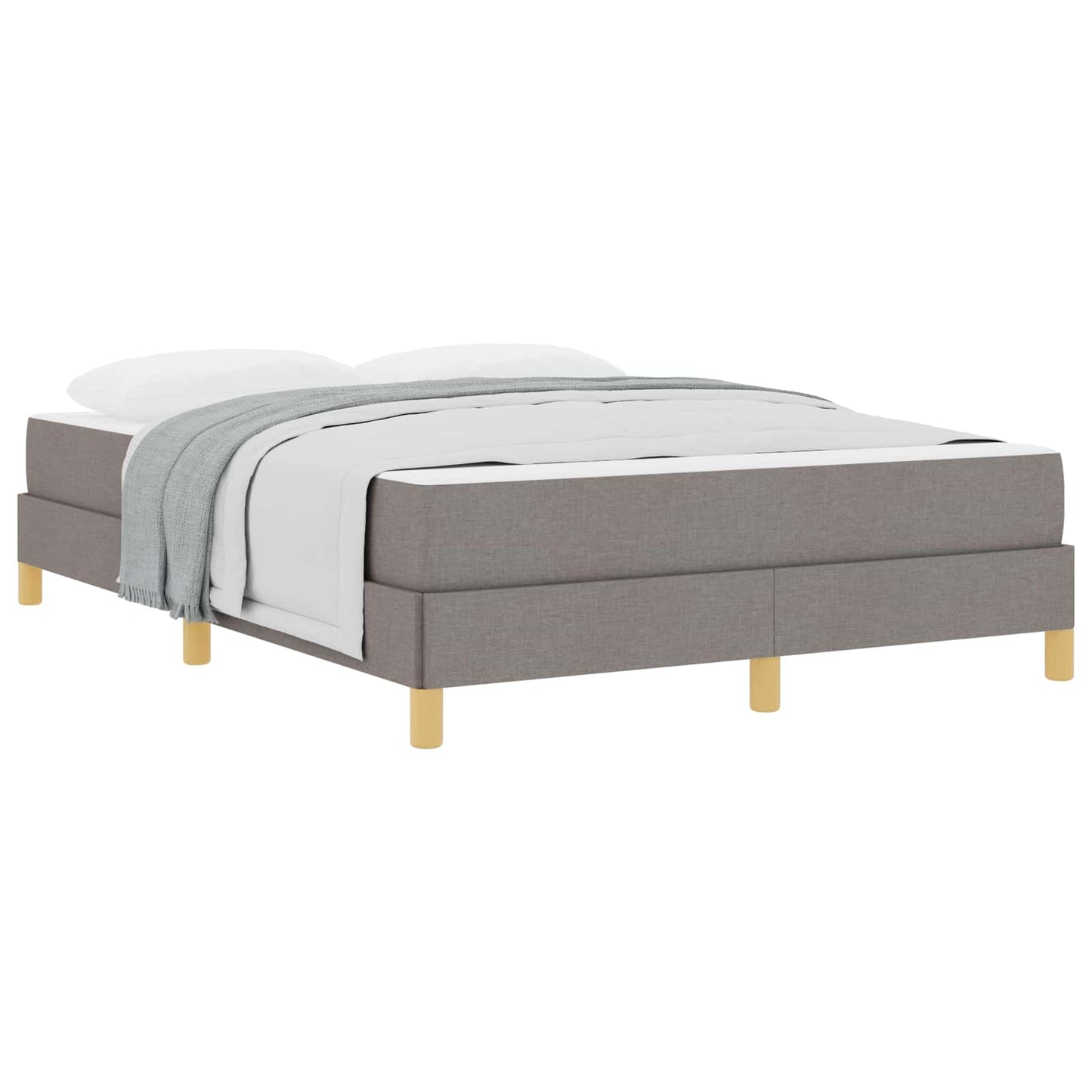 vidaXL Κρεβάτι με ελατήρια με στρώμα Taupe 140 x 200 cm ύφασμα