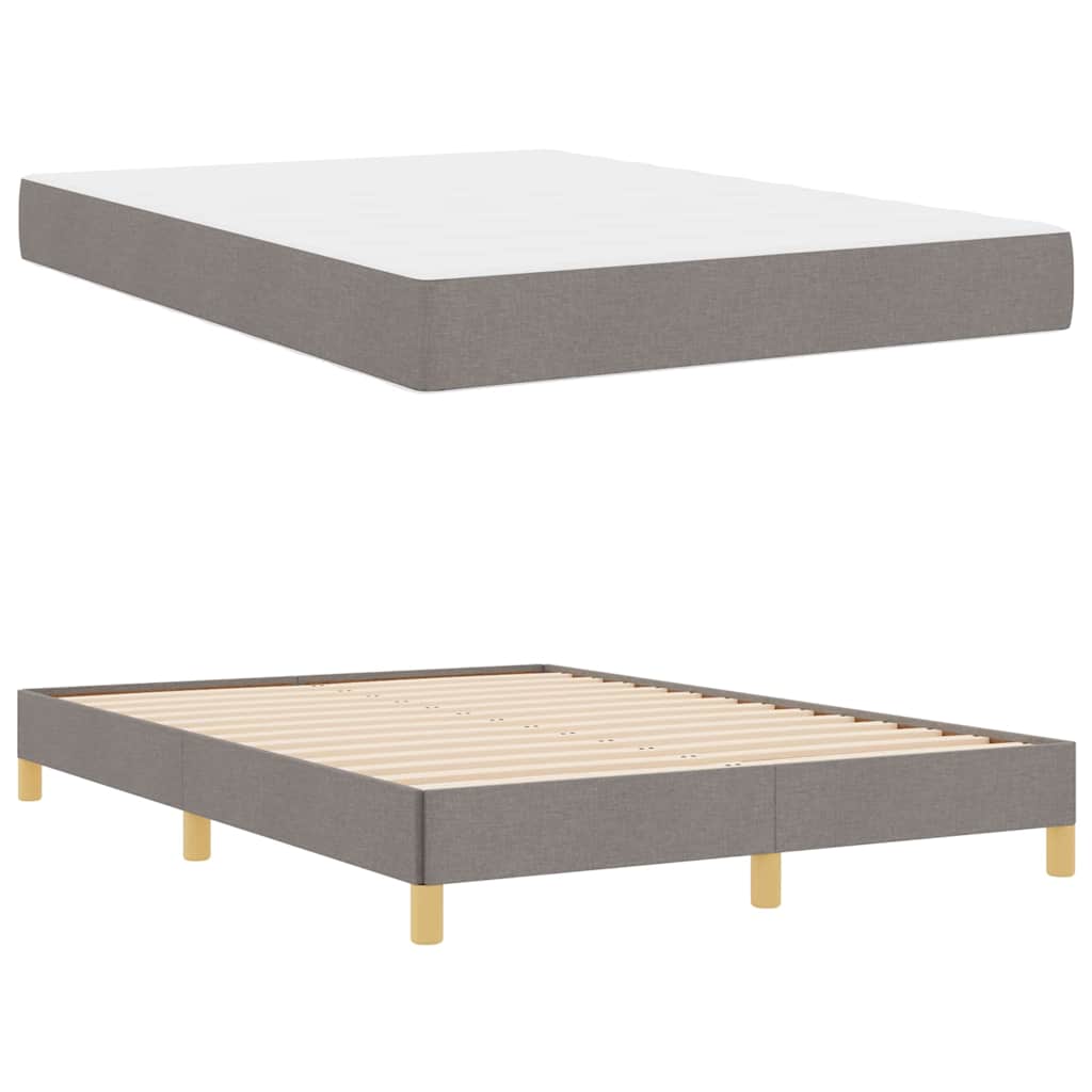 vidaXL Κρεβάτι με ελατήρια με στρώμα Taupe 140 x 200 cm ύφασμα