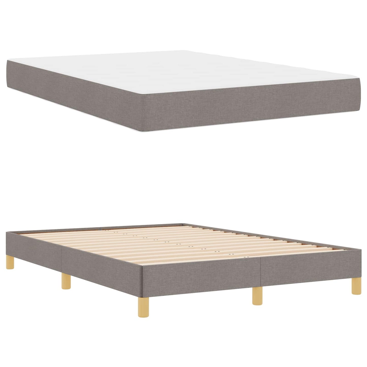 vidaXL Κρεβάτι με ελατήρια με στρώμα Taupe 140 x 200 cm ύφασμα