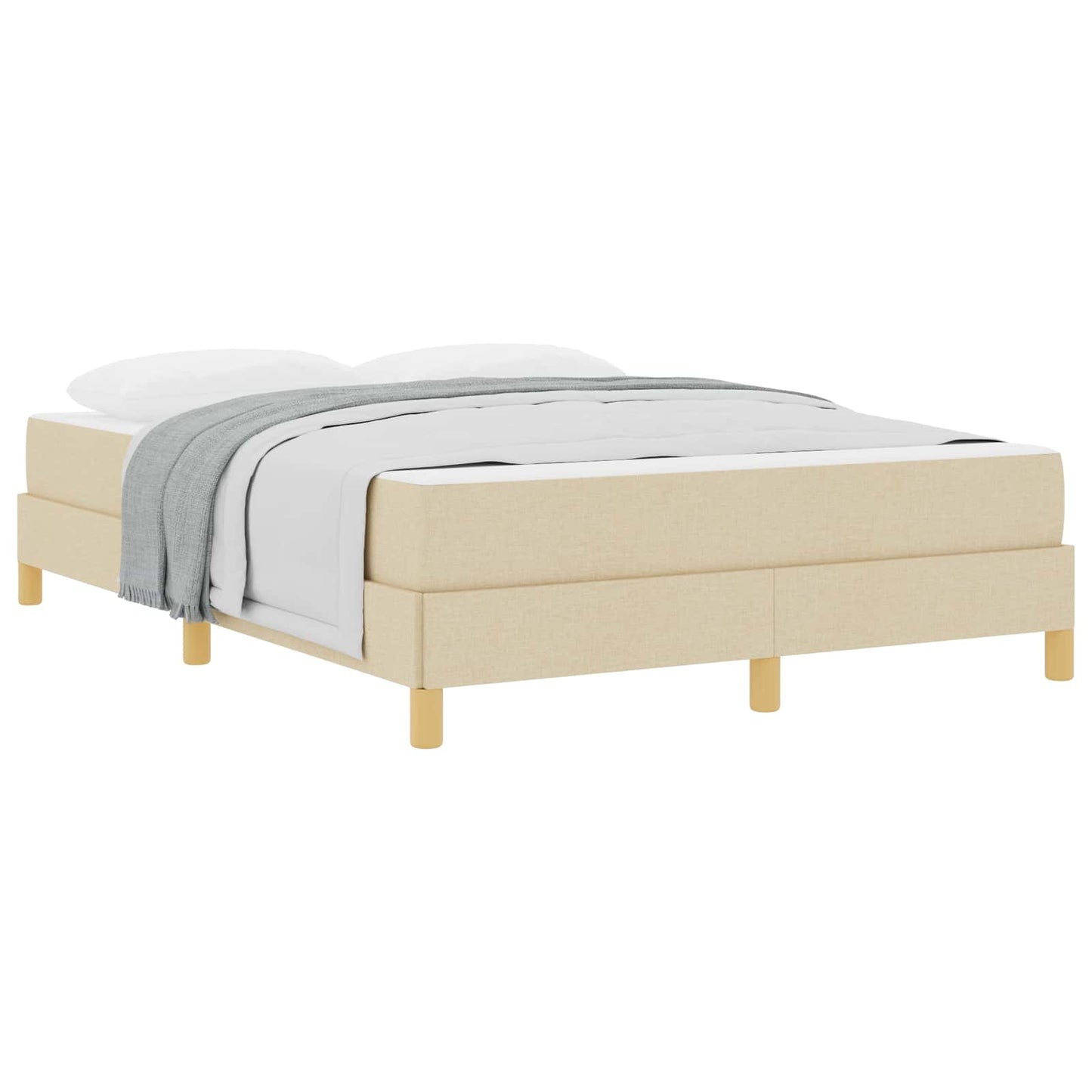 vidaXL Κρεβάτι με ελατήρια με στρώμα Κρεμ 160 x 200 cm ύφασμα