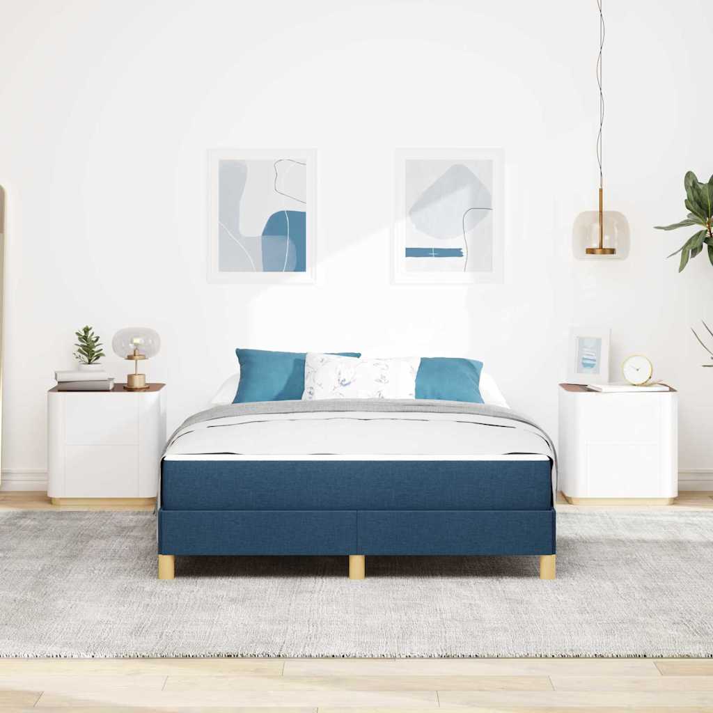 vidaXL Κρεβάτι με ελατήρια με στρώμα Μπλε 160 x 200 cm ύφασμα