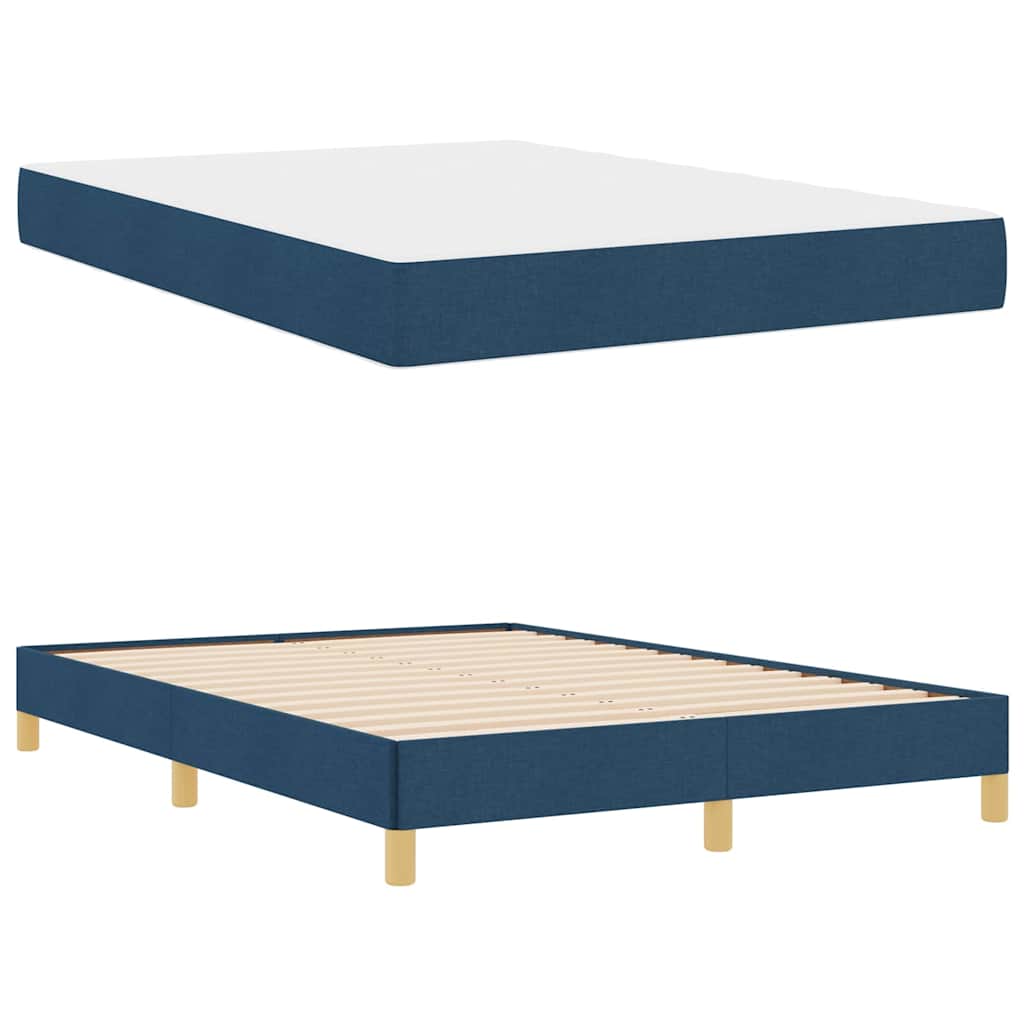 vidaXL Κρεβάτι με ελατήρια με στρώμα Μπλε 160 x 200 cm ύφασμα