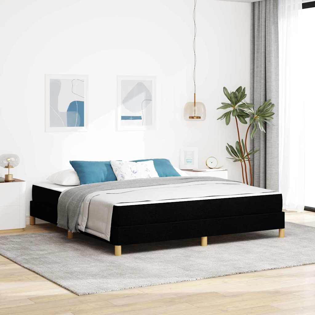 vidaXL Κρεβάτι με ελατήρια με στρώμα Μαύρο 180 x 200 cm ύφασμα