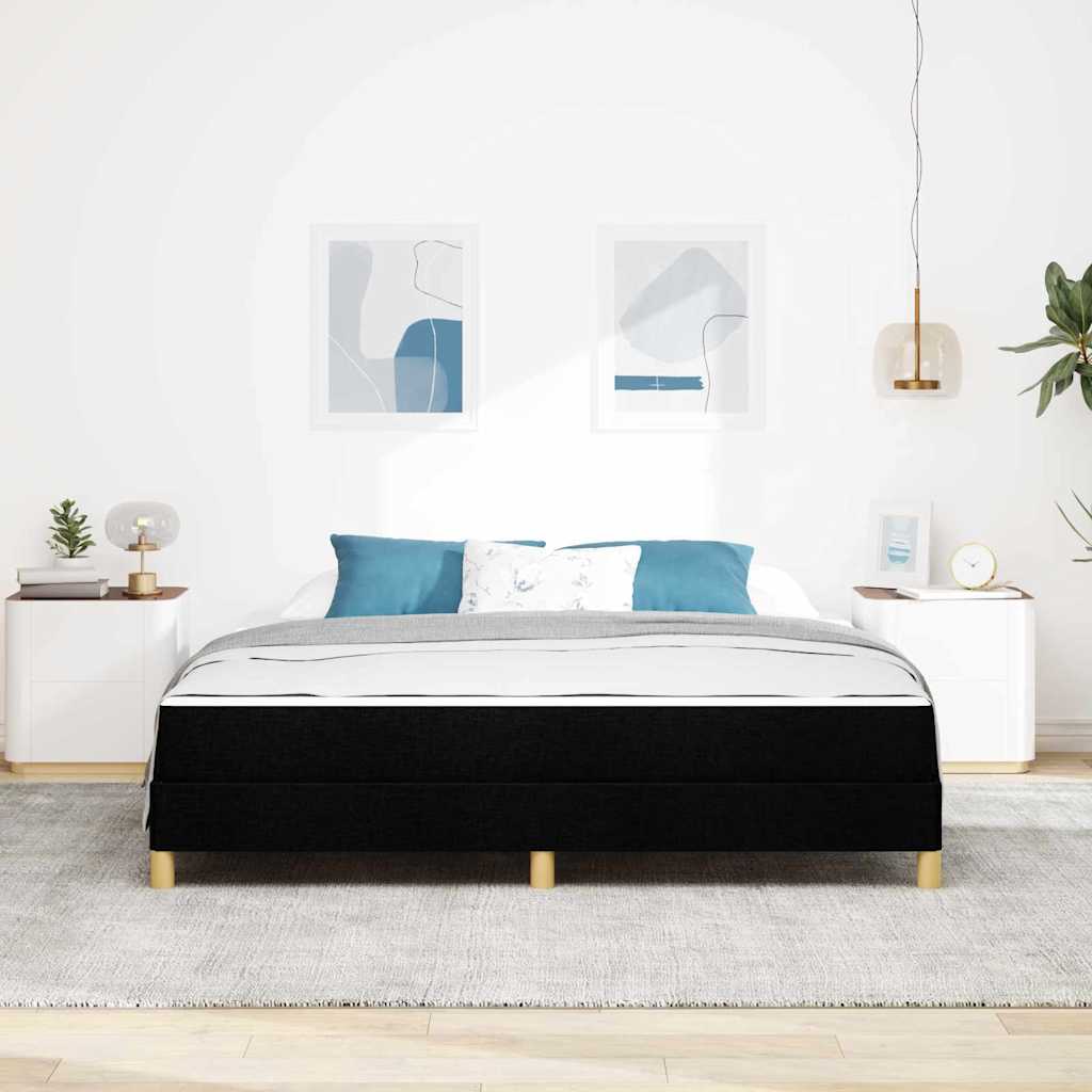 vidaXL Κρεβάτι με ελατήρια με στρώμα Μαύρο 180 x 200 cm ύφασμα