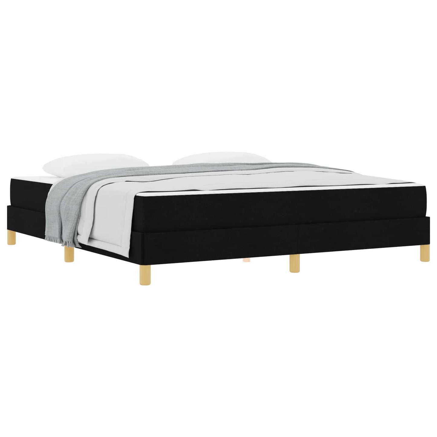 vidaXL Κρεβάτι με ελατήρια με στρώμα Μαύρο 180 x 200 cm ύφασμα