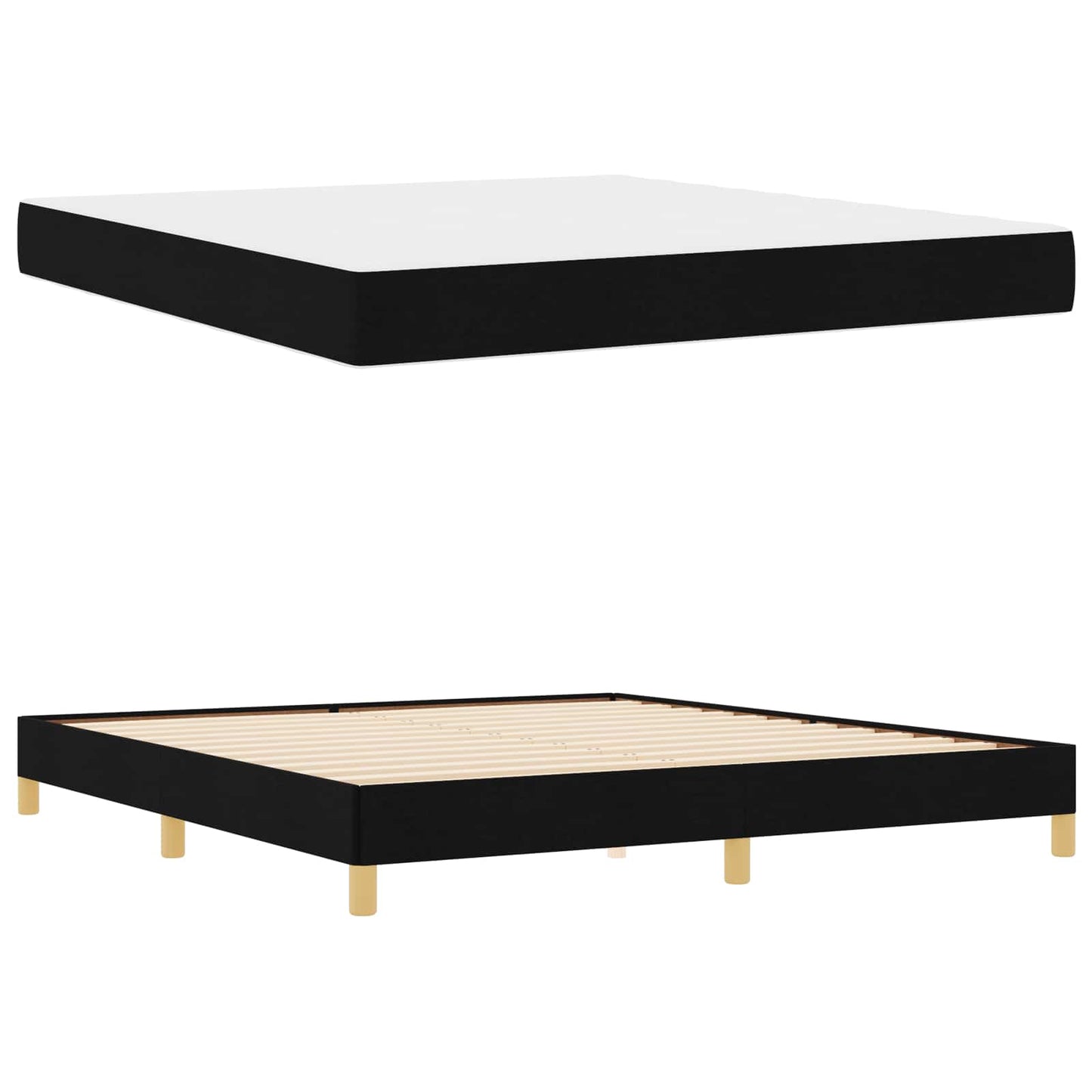 vidaXL Κρεβάτι με ελατήρια με στρώμα Μαύρο 180 x 200 cm ύφασμα