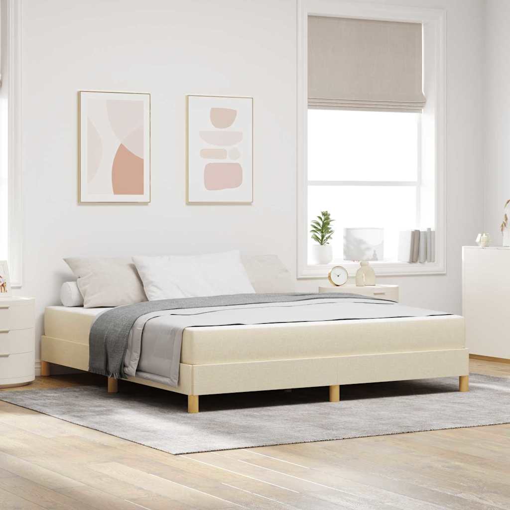 vidaXL Κρεβάτι με ελατήρια με στρώμα Κρεμ 180 x 200 cm ύφασμα