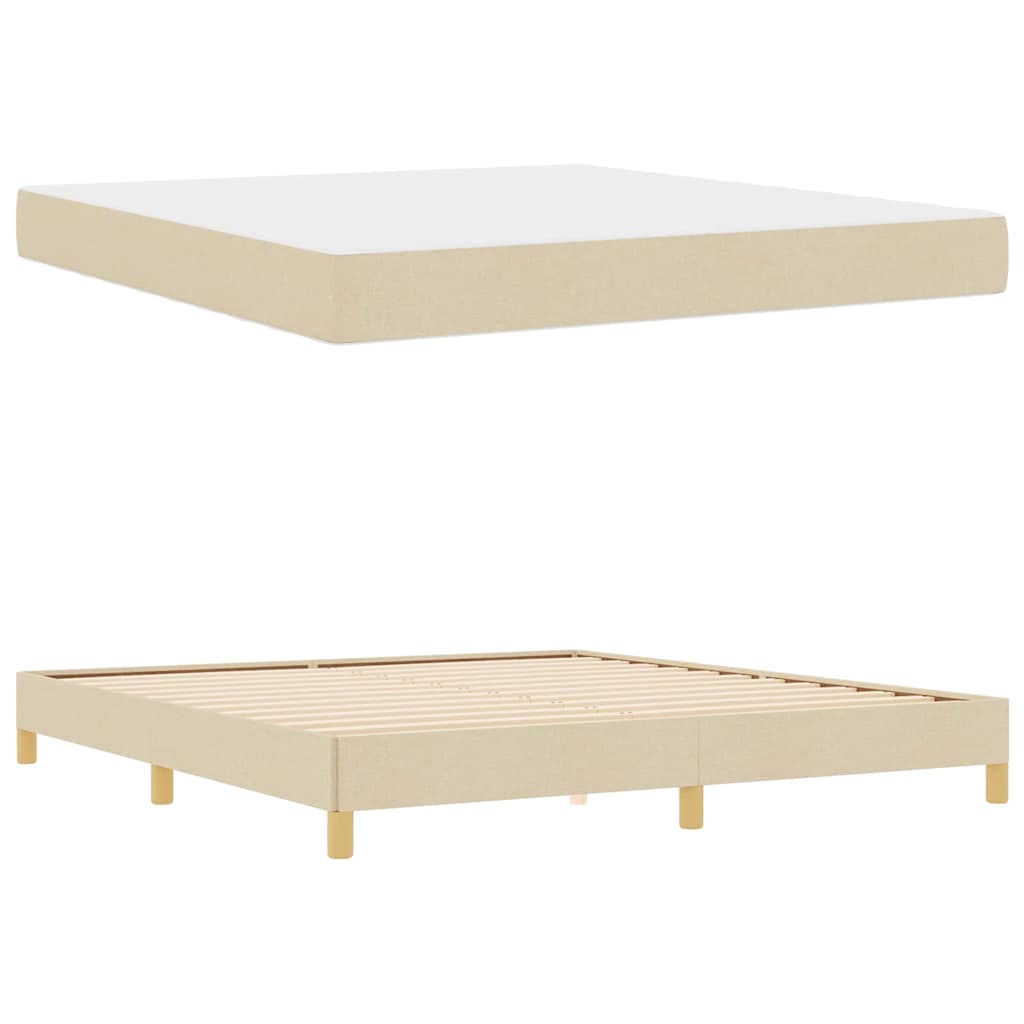 vidaXL Κρεβάτι με ελατήρια με στρώμα Κρεμ 180 x 200 cm ύφασμα