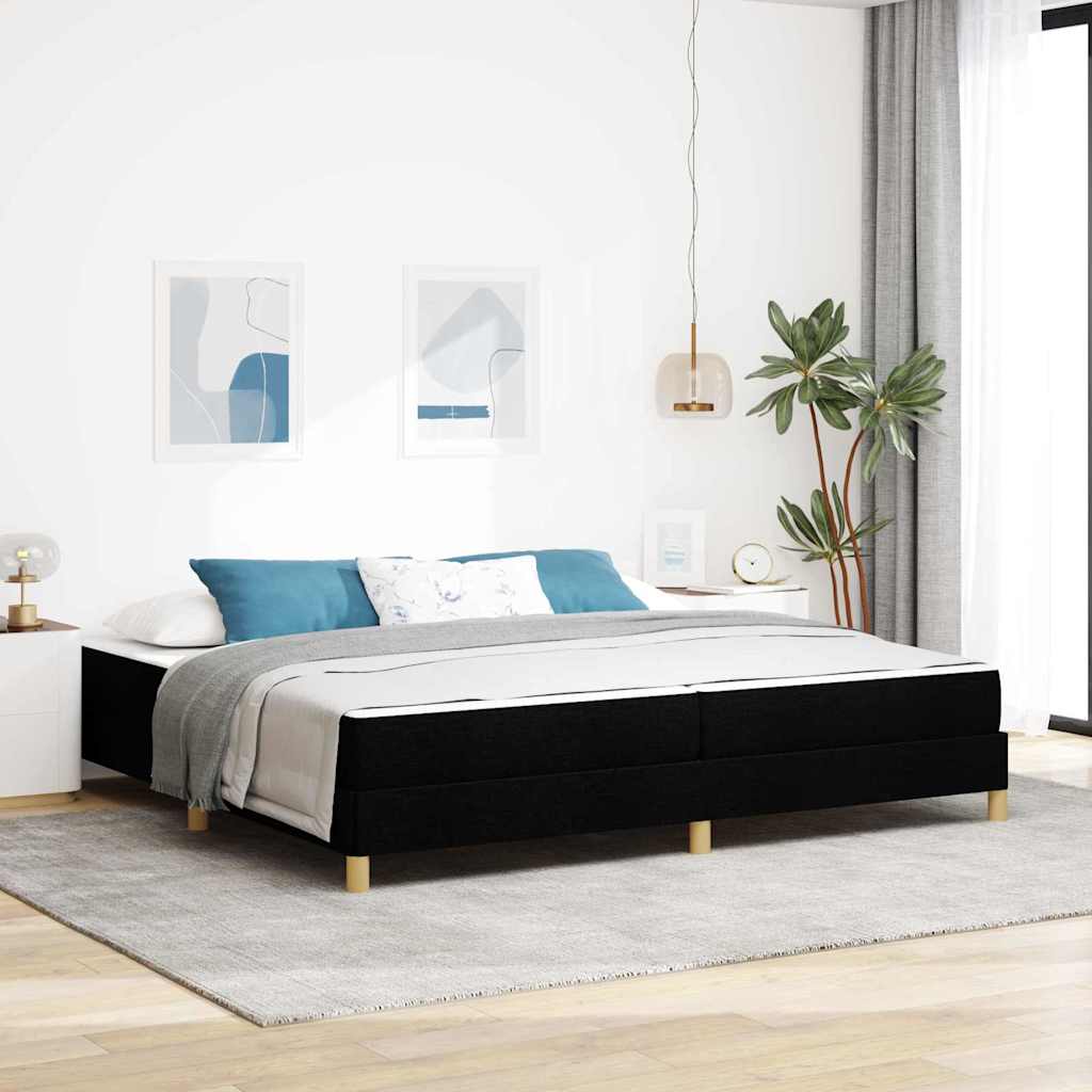 vidaXL Κρεβάτι με ελατήρια με στρώμα Μαύρο 200 x 200 cm ύφασμα