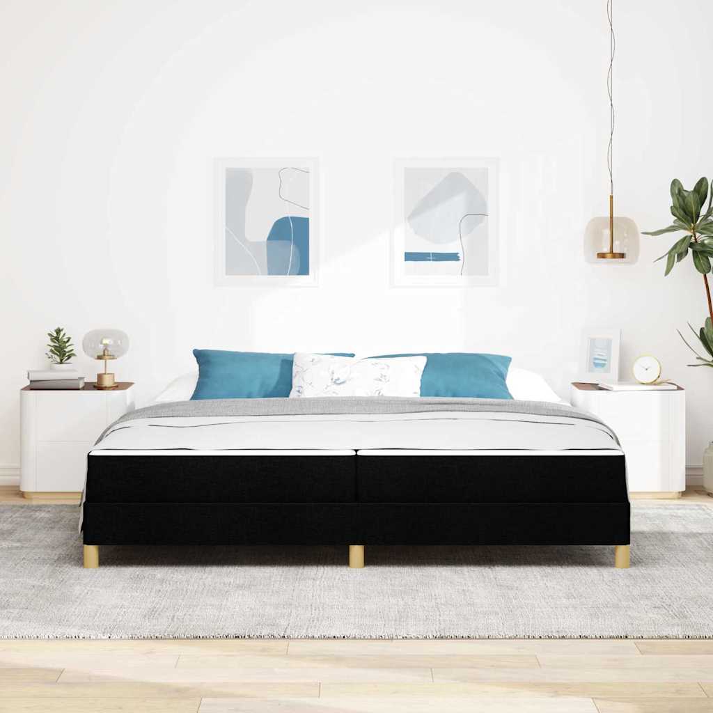 vidaXL Κρεβάτι με ελατήρια με στρώμα Μαύρο 200 x 200 cm ύφασμα