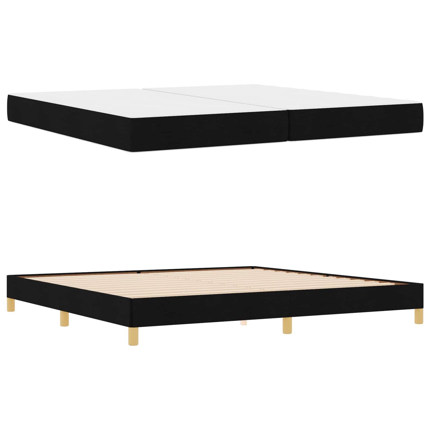 vidaXL Κρεβάτι με ελατήρια με στρώμα Μαύρο 200 x 200 cm ύφασμα