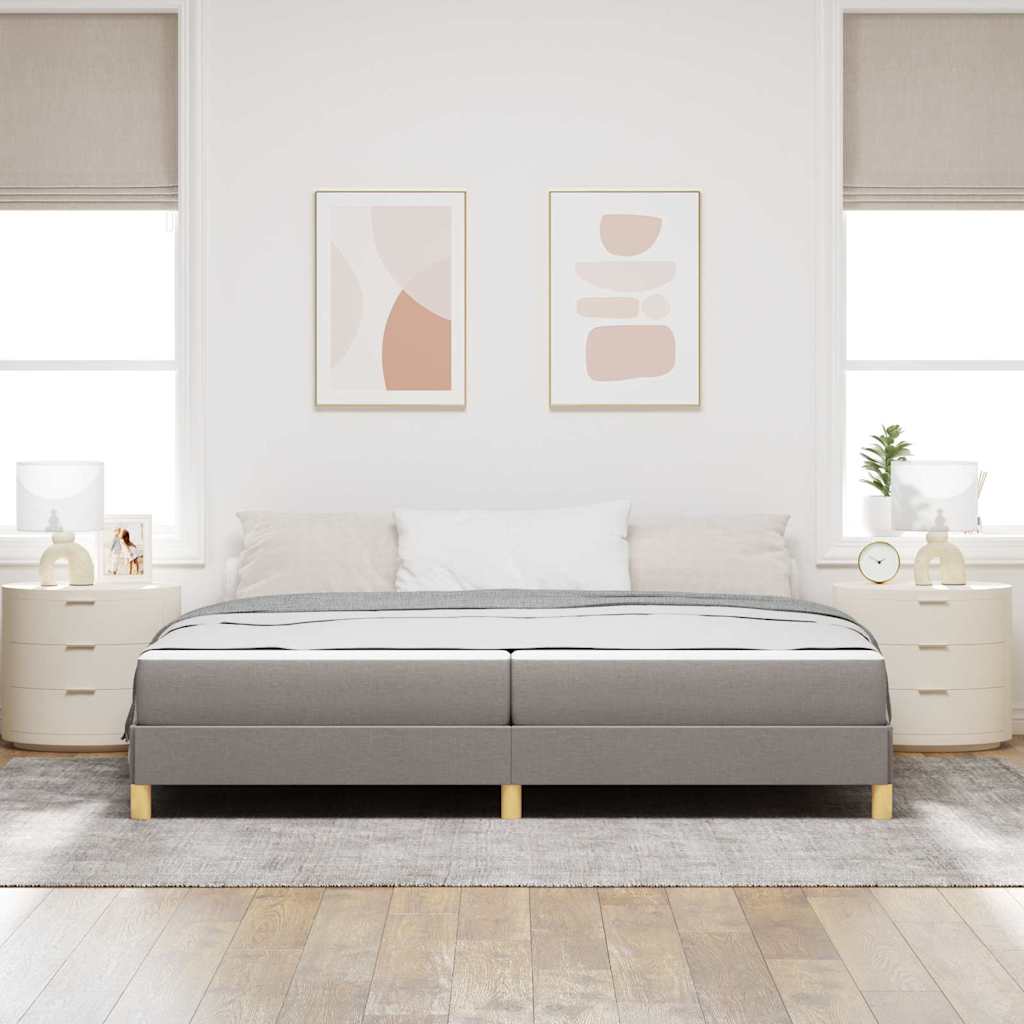 vidaXL Κρεβάτι με ελατήρια με στρώμα Taupe 200 x 200 cm ύφασμα