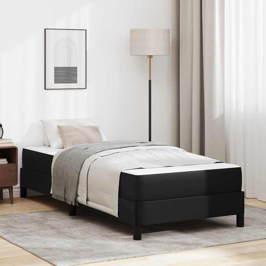 vidaXL Σκελετός Κρεβατιού με στρώμα Μαύρο 90 x 190 cm ύφασμα
