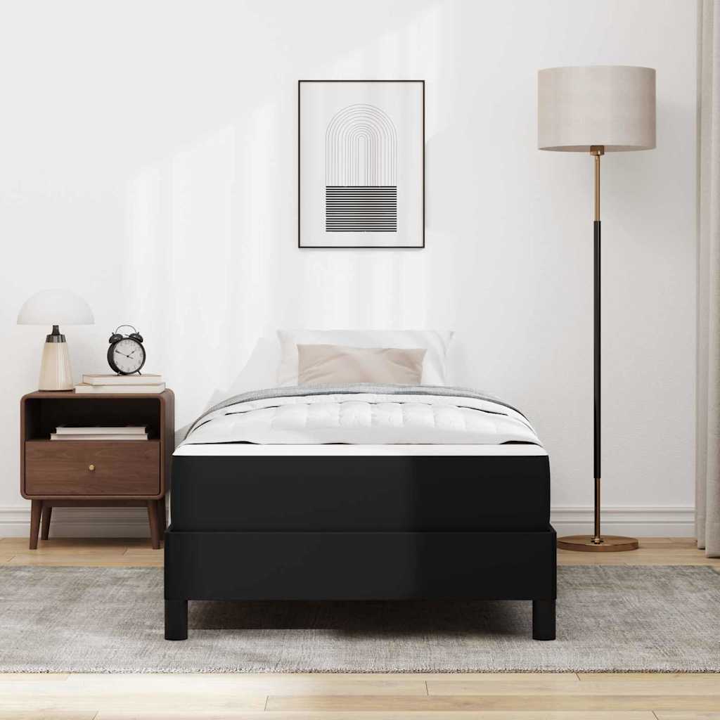 vidaXL Σκελετός Κρεβατιού με στρώμα Μαύρο 90 x 190 cm ύφασμα