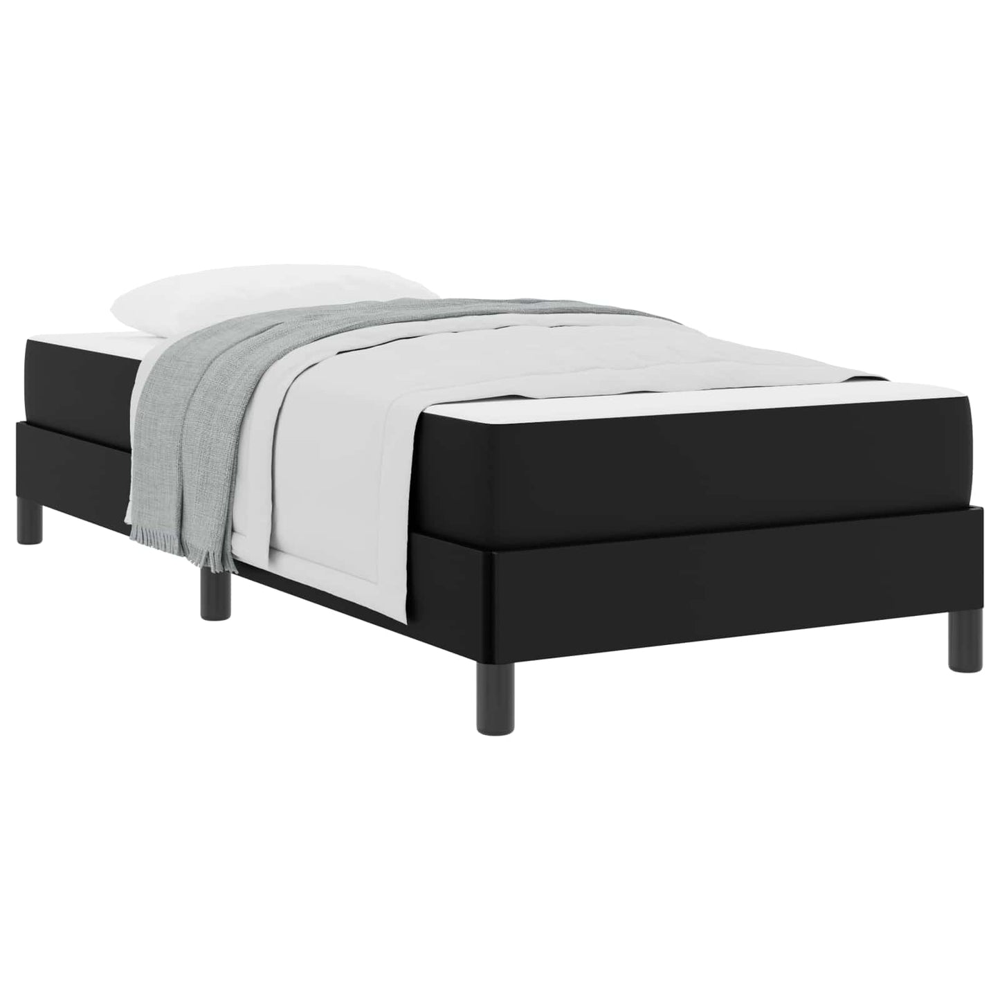 vidaXL Σκελετός Κρεβατιού με στρώμα Μαύρο 90 x 190 cm ύφασμα