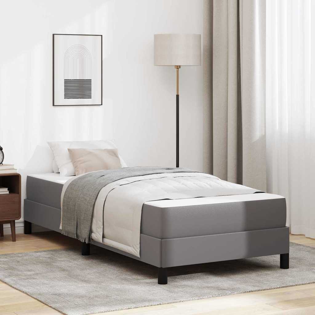 vidaXL Σκελετός Κρεβατιού με στρώμα Γκρι 90 x 190 cm ύφασμα