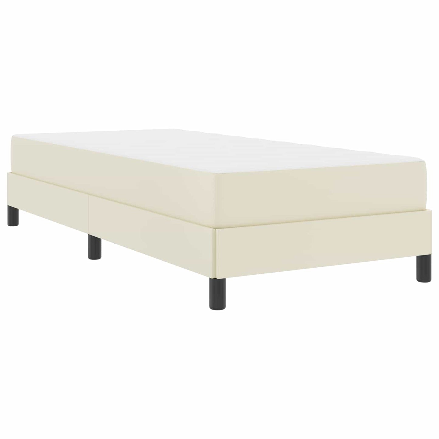 vidaXL Σκελετός Κρεβατιού με στρώμα Κρεμ 90 x 200 cm ύφασμα