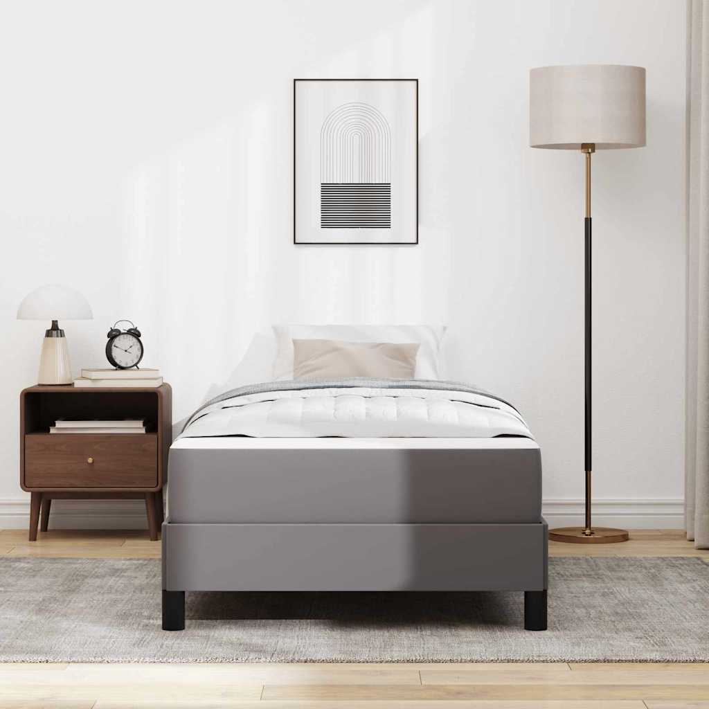 vidaXL Σκελετός Κρεβατιού με στρώμα Γκρι 90 x 200 cm ύφασμα