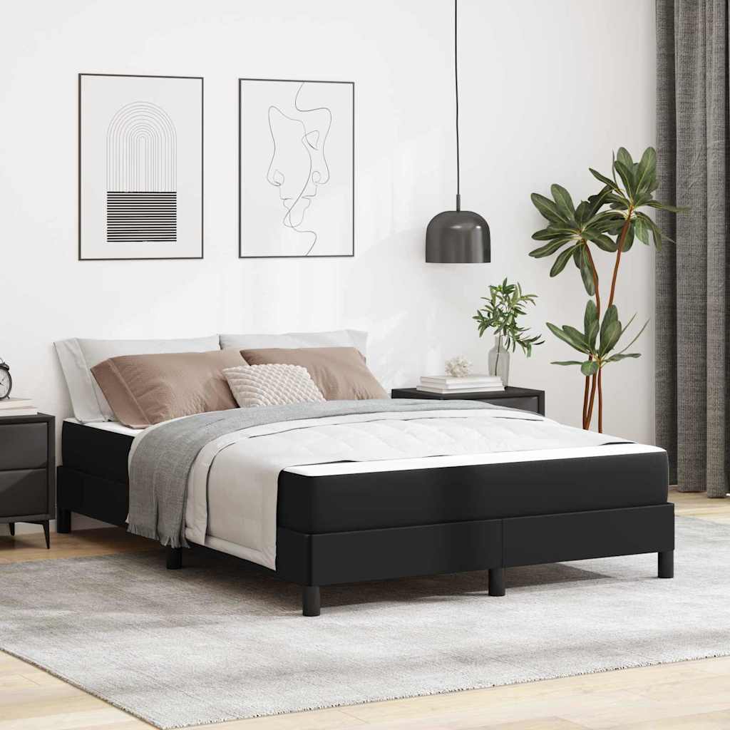 vidaXL Σκελετός Κρεβατιού με στρώμα Μαύρο 140 x 190 cm ύφασμα