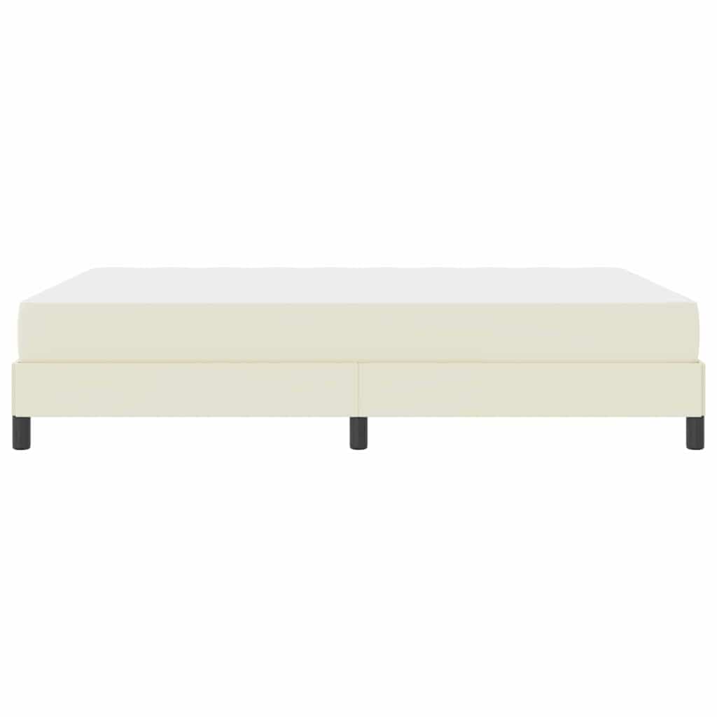 vidaXL Σκελετός Κρεβατιού με στρώμα Κρεμ 140 x 190 cm ύφασμα