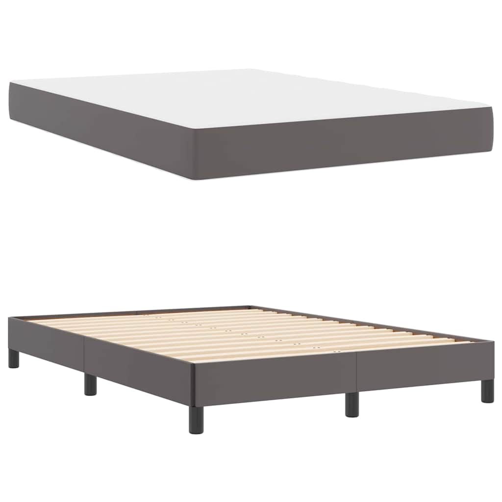 vidaXL Σκελετός Κρεβατιού με στρώμα Γκρι 140 x 190 cm ύφασμα