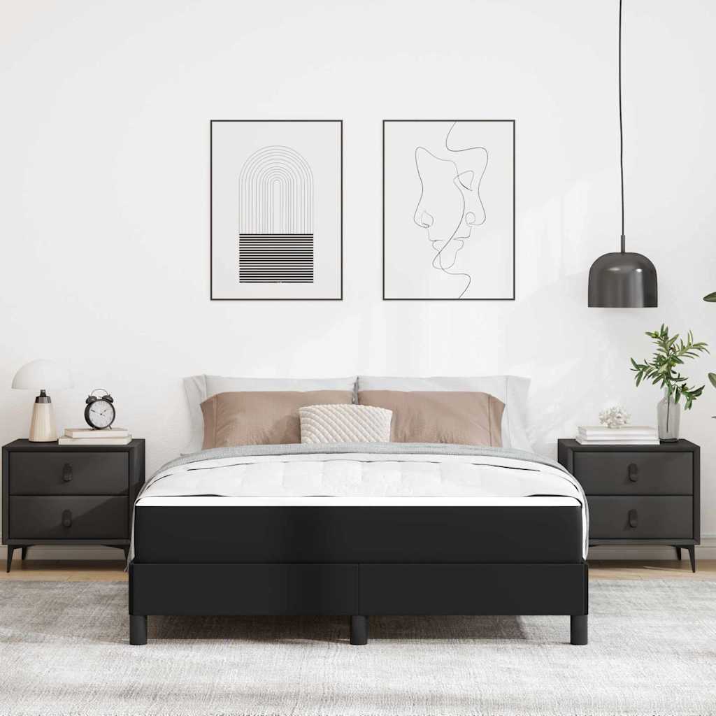 vidaXL Σκελετός Κρεβατιού με στρώμα Μαύρο 140 x 200 cm ύφασμα