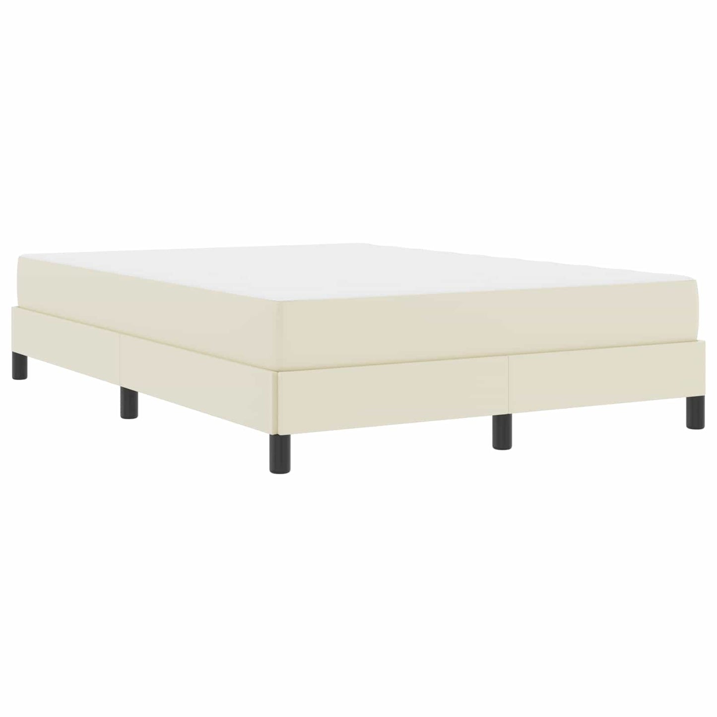 vidaXL Σκελετός Κρεβατιού με στρώμα Κρεμ 140 x 200 cm ύφασμα