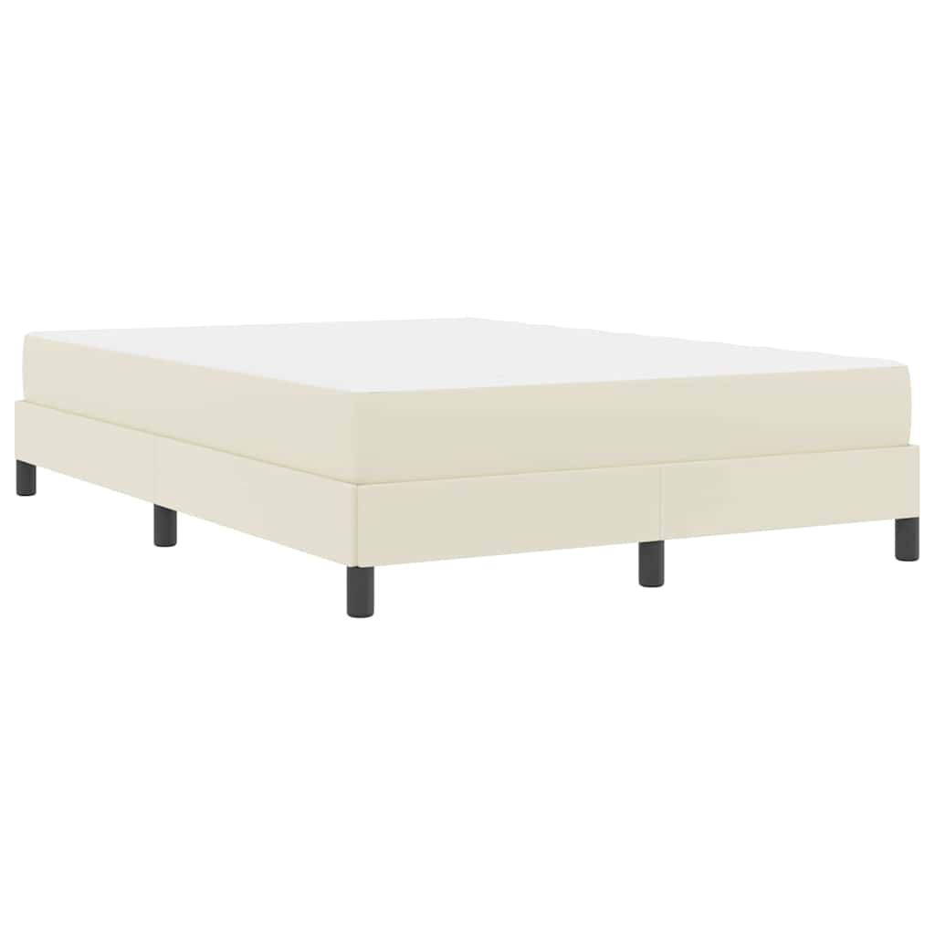 vidaXL Σκελετός Κρεβατιού με στρώμα Κρεμ 140 x 200 cm ύφασμα