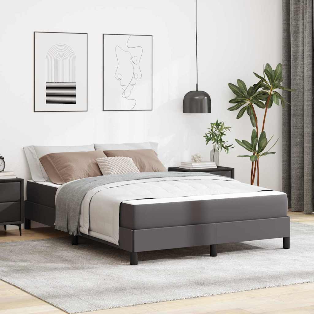 vidaXL Σκελετός Κρεβατιού με στρώμα Γκρι 160 x 200 cm ύφασμα