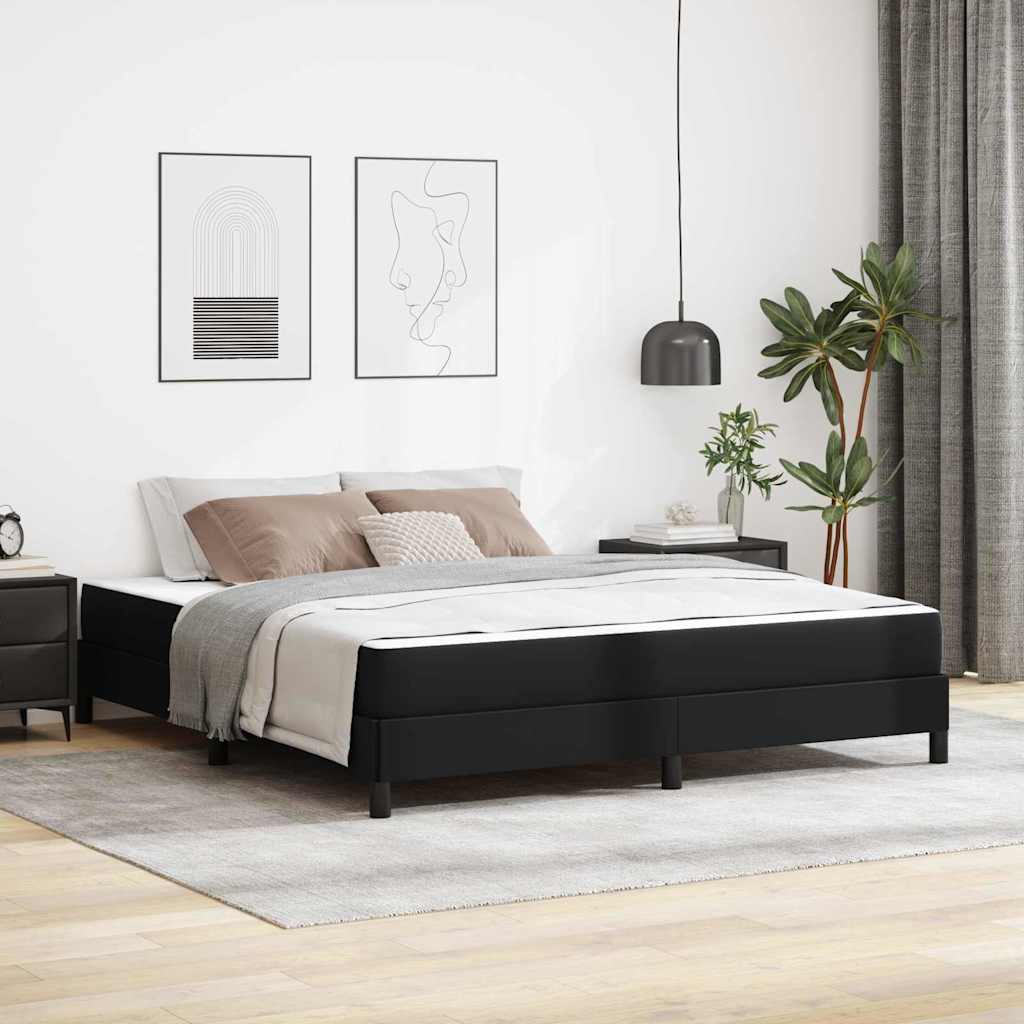 vidaXL Σκελετός Κρεβατιού με στρώμα Μαύρο 180 x 200 cm ύφασμα