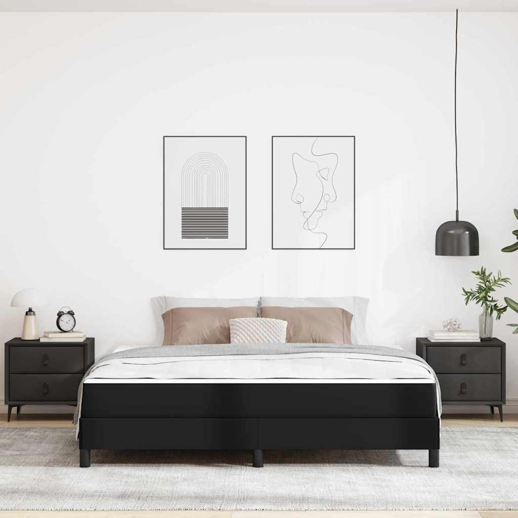 vidaXL Σκελετός Κρεβατιού με στρώμα Μαύρο 180 x 200 cm ύφασμα