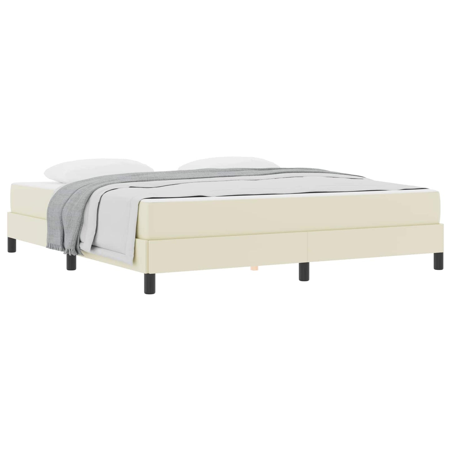 vidaXL Σκελετός Κρεβατιού με στρώμα Κρεμ 180 x 200 cm ύφασμα
