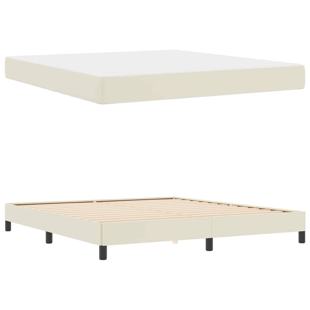 vidaXL Σκελετός Κρεβατιού με στρώμα Κρεμ 180 x 200 cm ύφασμα