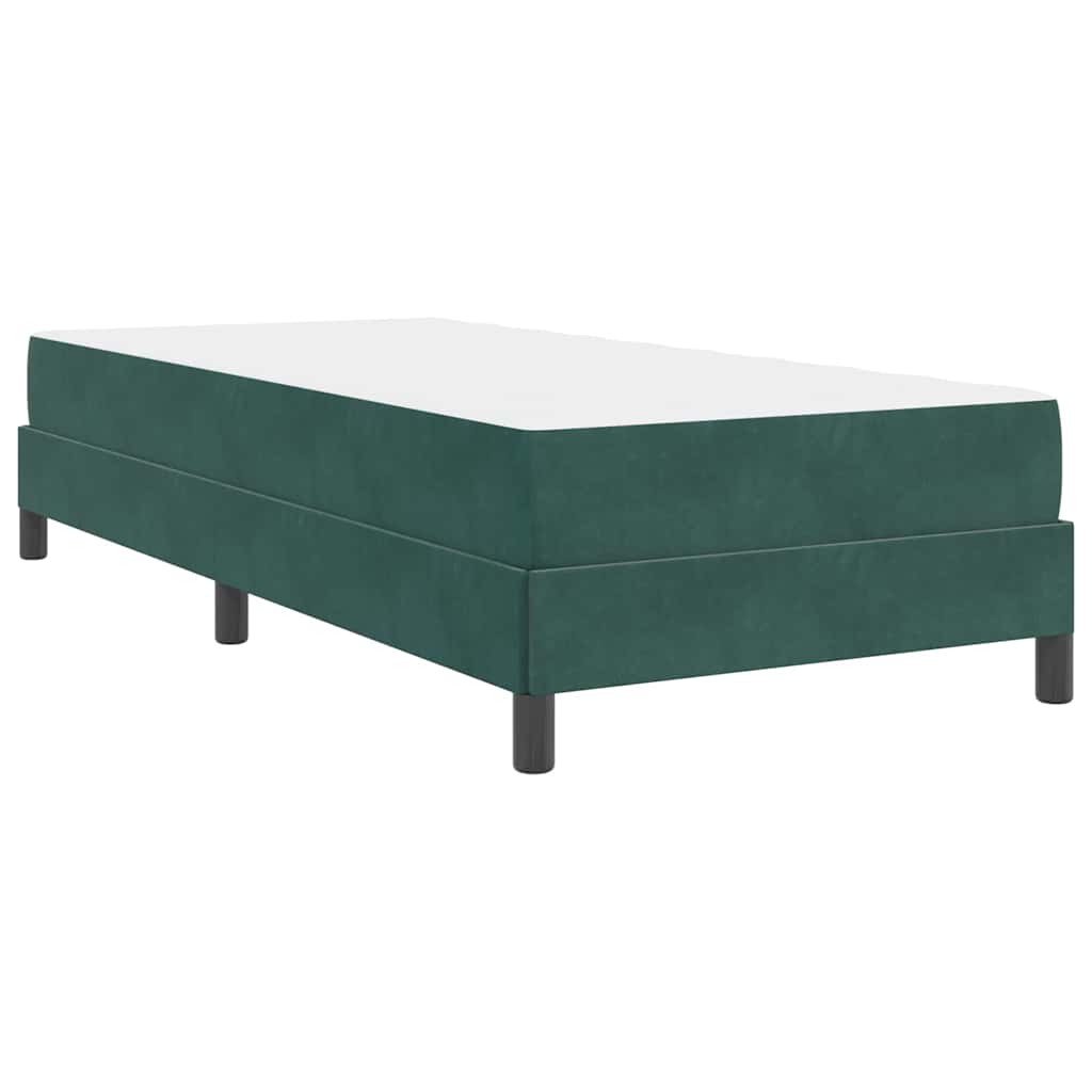 vidaXL Κρεβάτι box spring με στρώμα Σκούρο Πράσινο 80 x 200 cm Βελούδο